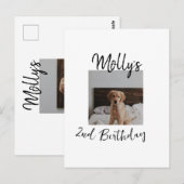 Huisdier hond kat dier verjaardag foto modern eenv briefkaart (Voorkant / Achterkant)