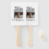 Huisdier hond kat dier verjaardag foto modern eenv handwaaier (Voorkant en achterkant)