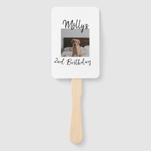 Huisdier hond kat dier verjaardag foto modern eenv handwaaier (Voorkant)