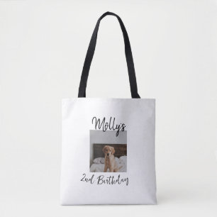Huisdier hond kat dier verjaardag foto modern eenv tote bag