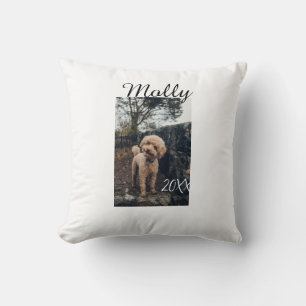 Huisdier hond kat dier verjaardag foto modern jaar kussen