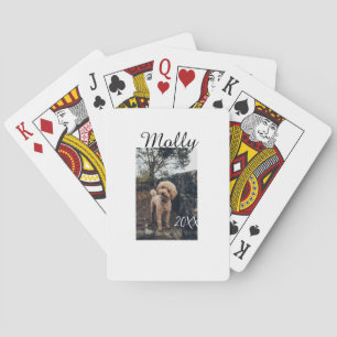 Huisdier hond kat dier verjaardag foto modern jaar pokerkaarten