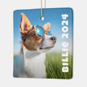 Huisdier hond kat foto keramisch ornament (Links)