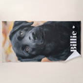 Huisdier hond kat foto naam harten strandlaken (Voorkant)