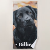 Huisdier hond kat foto naam harten strandlaken (Voorkant)