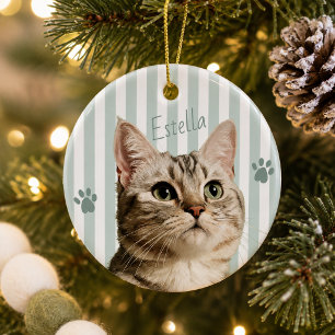 Huisdier Hond Kat Foto Portret Kerst Geschenk Keramisch Ornament