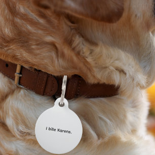 Huisdier Hond Kat Ik Bijt Karen Grappige Halsband Huisdierpenning