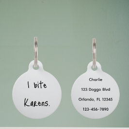 Huisdier Hond Kat Ik Bijt Karens Grappige Halsband Huisdierpenning