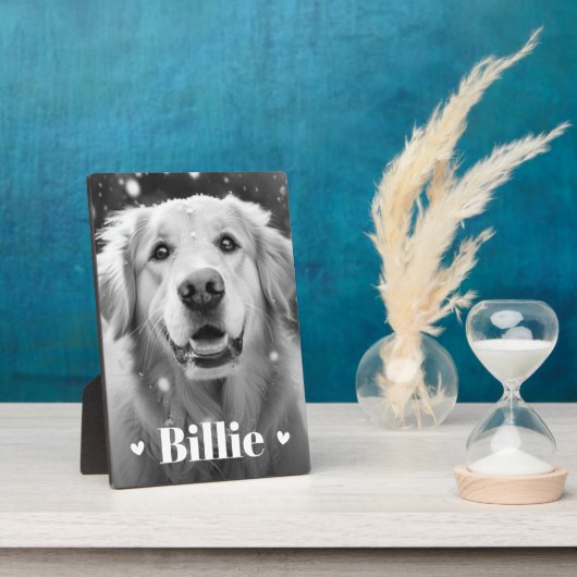 Huisdier hond kat naam harten fotoplaat (Zijkant)