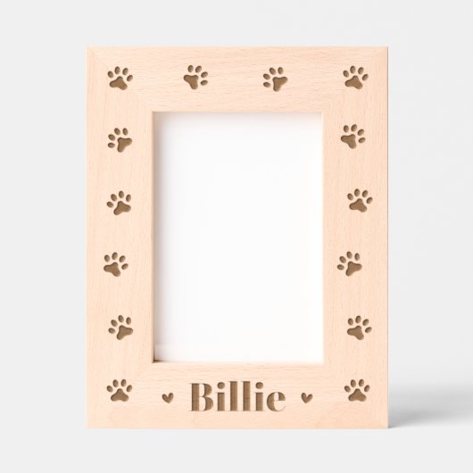 Huisdier hond kat naam harten poot prints gegraveerde lijstjes (Voorkant)