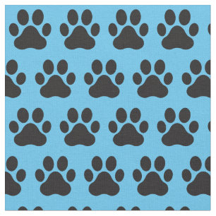Huisdier Hond Kat Poot Drukt Blauw Zwart Stof