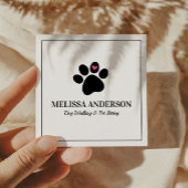 Huisdier Hond Kat Poot Hart Custom Vierkante Visitekaartje