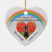 Huisdier Hond Kat Regenboog Brug Foto Op Maat Keramisch Ornament (Achterkant)
