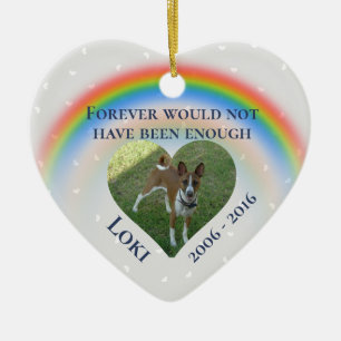 Huisdier Hond Kat Regenboog Brug Foto Op Maat Keramisch Ornament