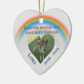 Huisdier Hond Kat Regenboog Brug Foto Op Maat Keramisch Ornament (Links)
