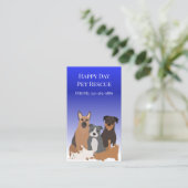 Huisdier Hond Kat Rescue Zitting Service Dag Zorg Visitekaartje (Staand voorkant)