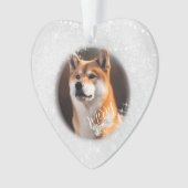 Huisdier Hond Kerstmis Zilver Ornament (voorkant)