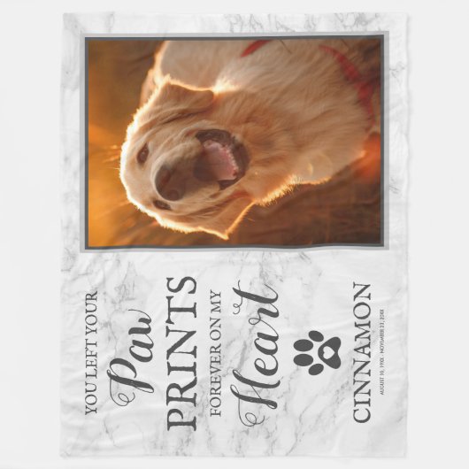 Huisdier Hond Memorial Keepsake Marble Fleece Deke (Voorkant)