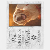 Huisdier Hond Memorial Keepsake Marble Fleece Deke Deken (Voorkant)