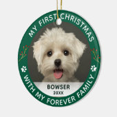 Huisdier Hond Mijn eerste Kerst Custom Photo Keramisch Ornament (Links)