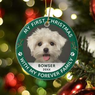 Huisdier Hond Mijn eerste Kerst Custom Photo Keramisch Ornament