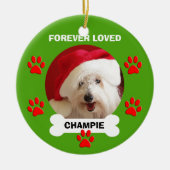 Huisdier Hond Naam en Foto Memorial Kerst Ornament (Voorkant)