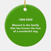 Huisdier Hond Naam en Foto Memorial Kerst Ornament (Achterkant)