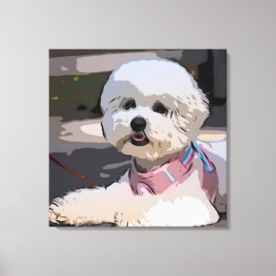 Huisdier hond, puppy, lopen canvas afdruk