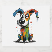 huisdier hond sparkling wijnetiket (Enkel label)