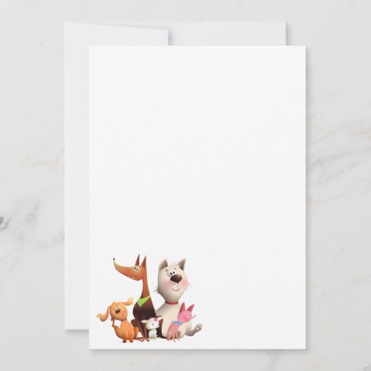 Huisdier hond verjaardag grappige Uitnodiging (Achterkant)