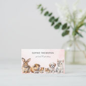 Huisdier hotel & huisdier zitten visitekaartje (Staand voorkant)