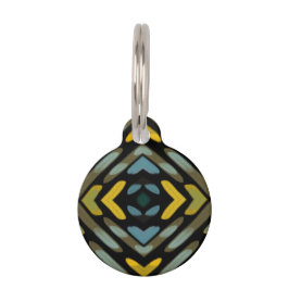 Huisdier ID Tag Aangepast Blauw Goud Zwart Bandens Huisdierpenning