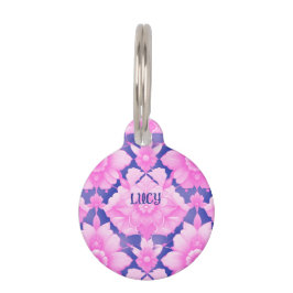 Huisdier ID Tag Levendig roze fancy  Huisdierpenning