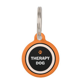 Huisdier-ID-tag - Oranje & Zwart - Therapiehond Huisdierpenning