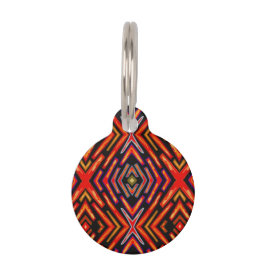 Huisdier ID Tag Vurig Rood Oranje Zwart  Huisdierpenning