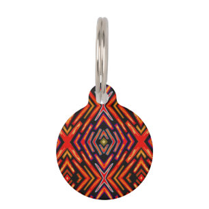 Huisdier ID Tag Vurig Rood Oranje Zwart  Huisdierpenning