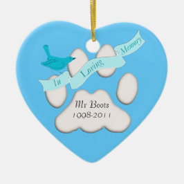 huisdier in liefhebbende geheugenblauwe versiering keramisch ornament