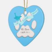 huisdier in liefhebbende geheugenblauwe versiering keramisch ornament (Links)