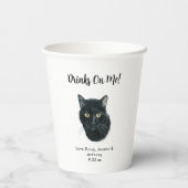 Huisdier kat bruiloft papieren bekers (Achterkant)