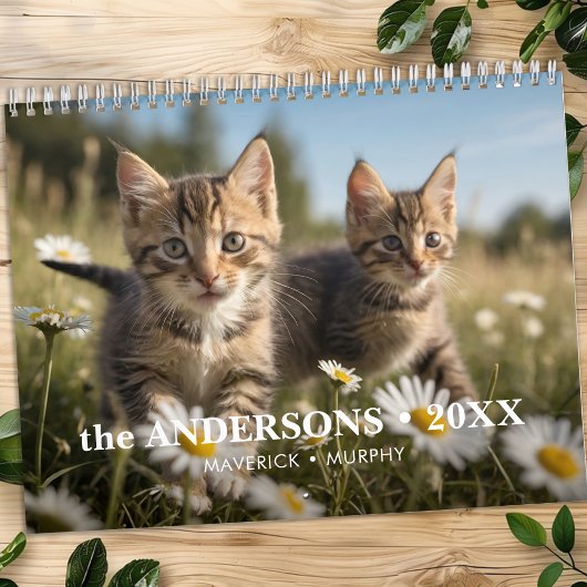 Huisdier Kat Custom Foto's Modern Schattige 12 Maa Kalender