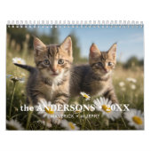Huisdier Kat Custom Foto's Modern Schattige 12 Maa Kalender (Hoes)