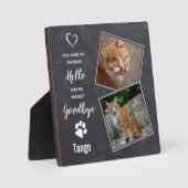 Huisdier Kat Herdenkingscadeau Hallo Vaarwel Citaa Fotoplaat (Voorkant)