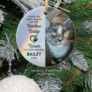 Huisdier Kat Herdenkingsfoto Regenboogbrug Keramisch Ornament