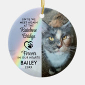 Huisdier Kat Herdenkingsfoto Regenboogbrug Keramisch Ornament (Voorkant)