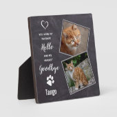 Huisdier Kat Herdenkingsgeschenk Hallo Vaarwel Cit Fotoplaat (Voorkant)