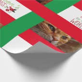 Huisdier Kat Hond Foto Personaliseer Kerstvakantie Cadeaupapier (Hoek)
