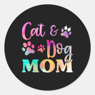 Huisdier Kat Hond Mama Shirt voor Vrouwen Ronde Sticker