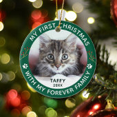 Huisdier kat Mijn eerste kerst aangepaste foto Keramisch Ornament