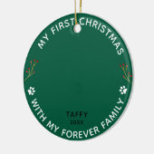 Huisdier kat Mijn eerste kerst aangepaste foto Keramisch Ornament (Links)