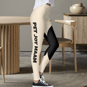 Huisdier Kat Moeder Champagne Goud Zwart Aangepast Leggings